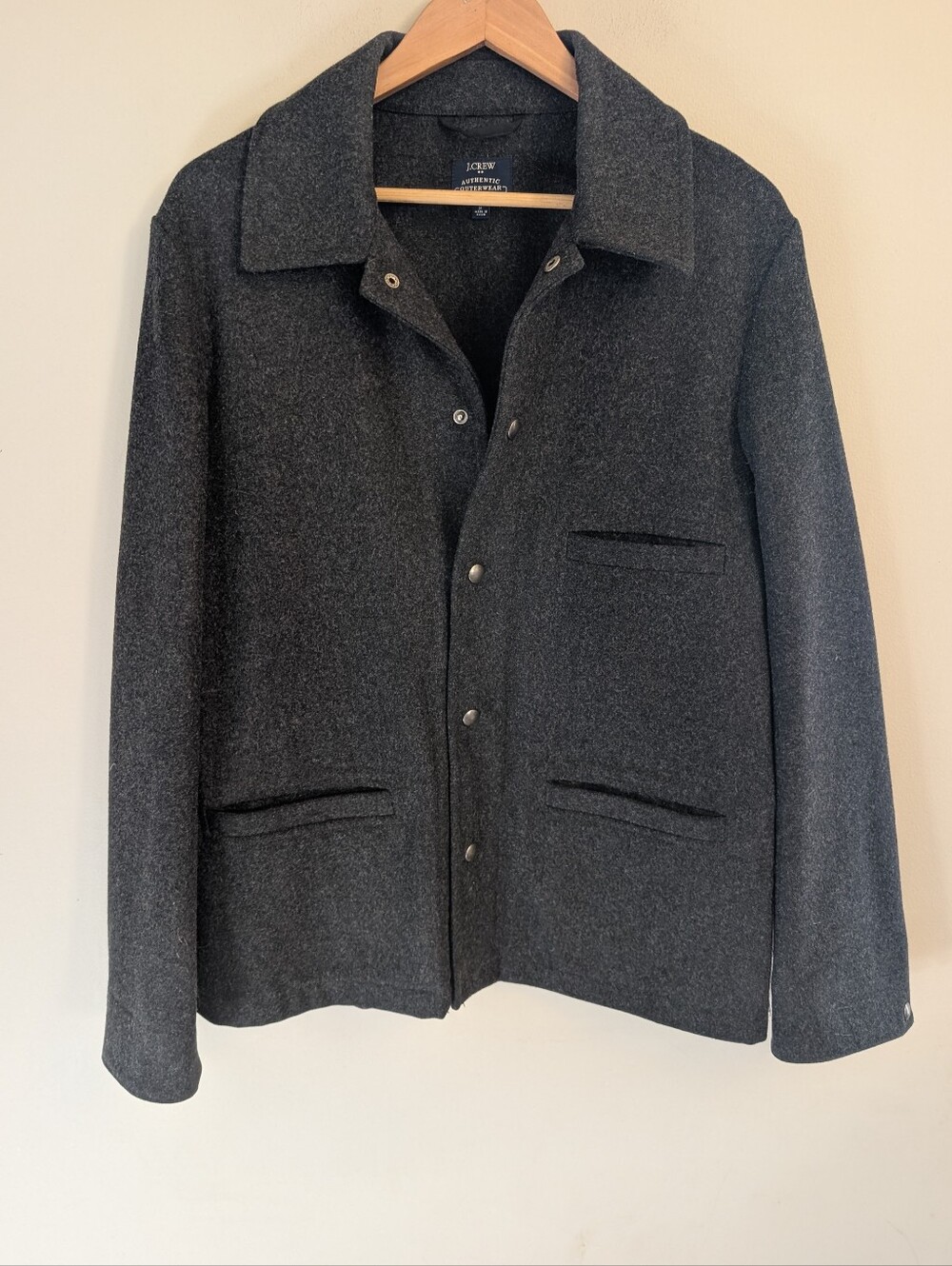 J. Crew Men's Gray Wool Military Skiff Jacket Size M